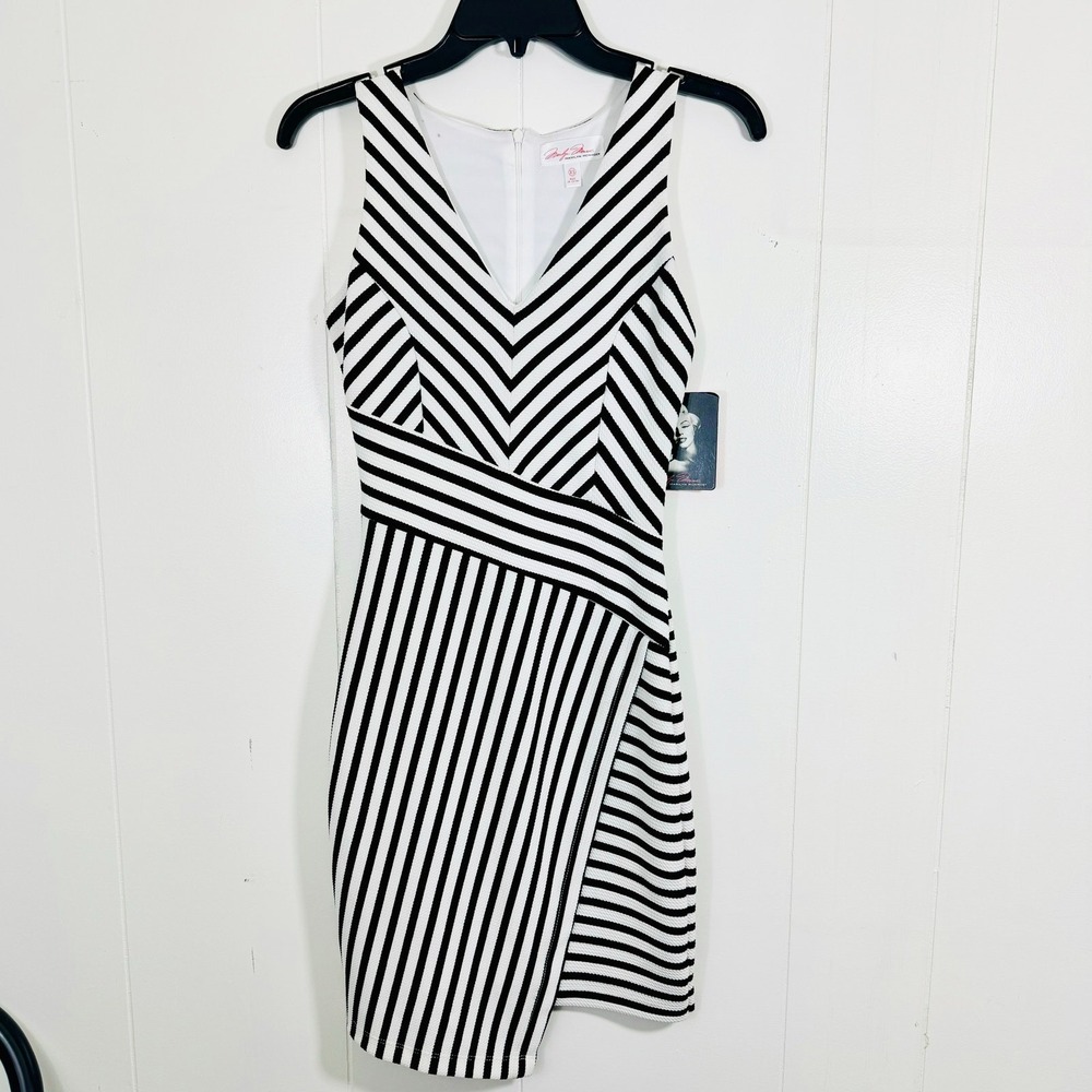Marilyn Monroe‎ Black and White Multidirectional Striped Sleeveless Dress XS